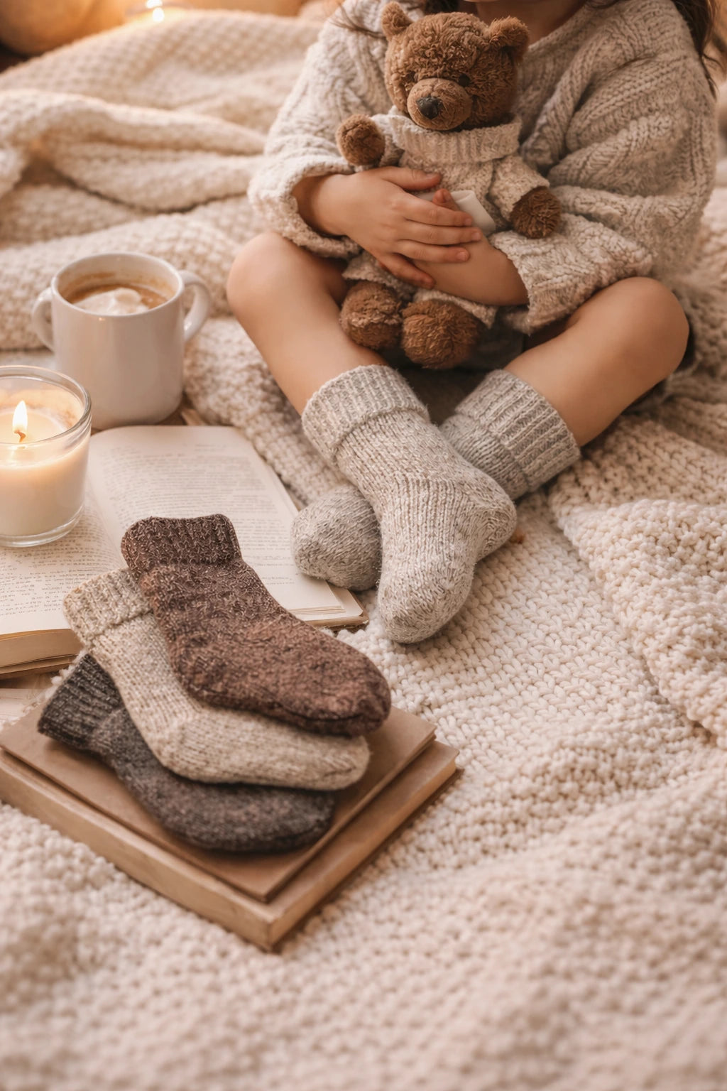 Premium-Kindersocken aus Alpakawolle