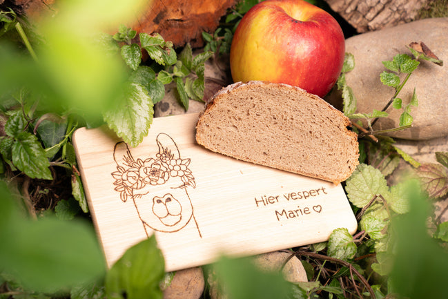 Alpaka Vesperbrett mit Gravur