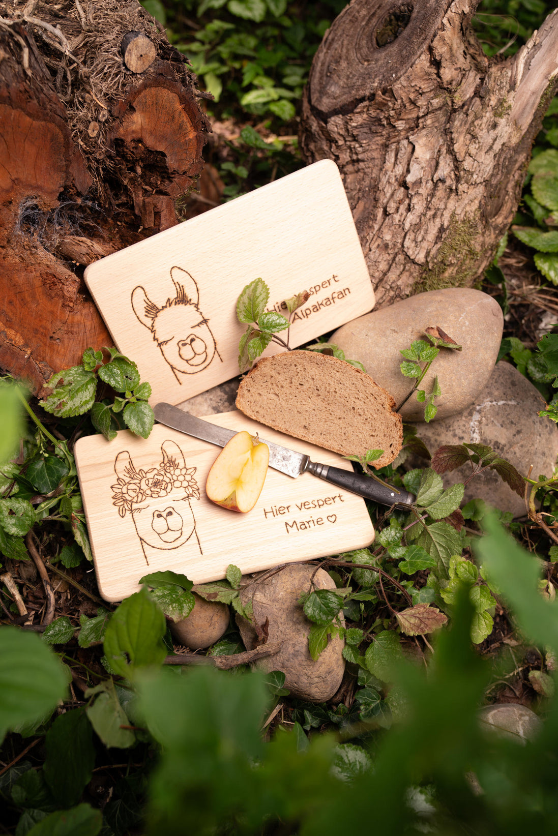 Alpaka Vesperbrett mit Gravur